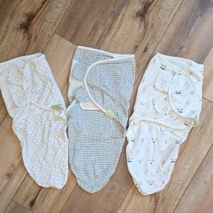 Set Of Three ORGANIC KeaBabies Soothe Swaddle Wraps Size 0-3 Months